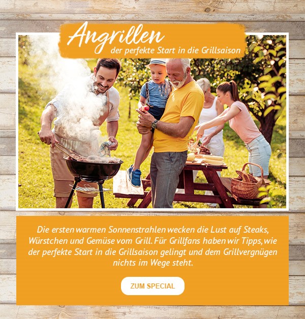 Die ersten warmen Sonnenstrahlen wecken die Lust auf Steaks, Würstchen und Gemüse vom Grill. Für Grillfans haben wir Tipps wie der perfekte Start in die Grillsaison gelingt und dem Grillvergnügen nichts im Wege steht. Zum Special.