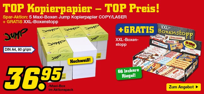 Kopierpapier + gratis XXL-Süßigkeiten-Box