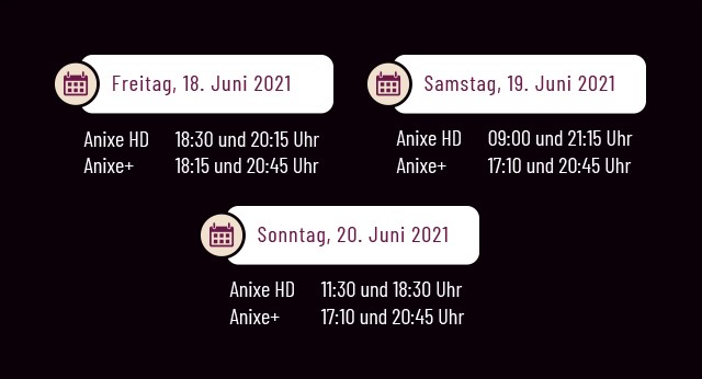 Sendezeiten auf Anixe HD und Anixe Plus
