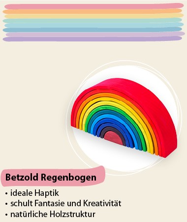 Betzold Regenbogen - ideale Haptik, schult Fantasie und Kreativität, natürliche Holzstruktur