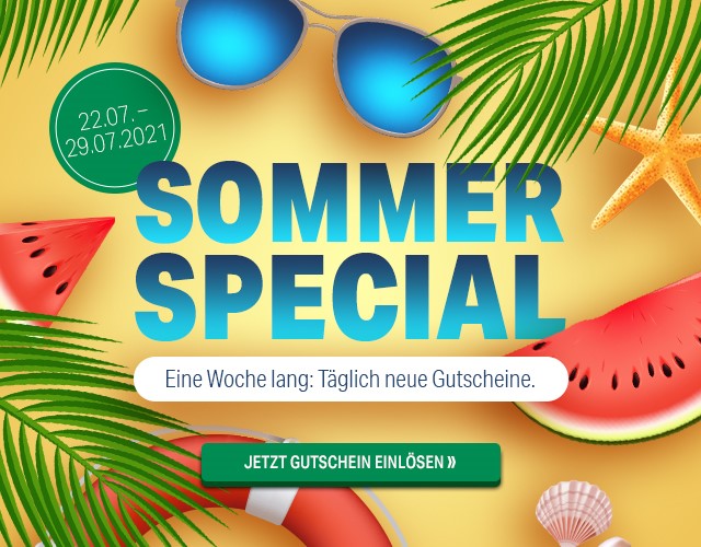 *Sommer Special* Eine Woche lang: Täglich neue Gutscheine.
