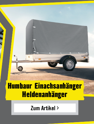 Humbaur Einachsanhänger Heldenanhänger 4.0 mit Plane und Spriegel 2510 x 1310 x 300 ungebremst zul. Gesamtgewicht max. 750 kg