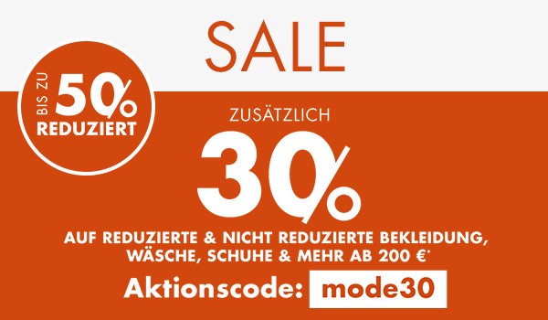 SALE - bis 30 % zusätzlich sparen