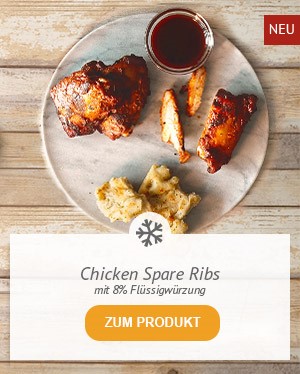 Saftige Hähnchen-Oberkeulen. Und dazu: eine köstliche Marinade für den würzig-süßlichen BBQ-Geschmack! Perfekt für Grill oder Backofen. Zum Produkt.