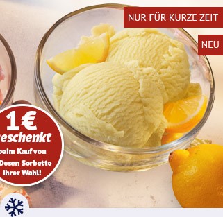 Direkt aus Italien zu Ihnen nach Hause: köstliches Zitronensorbet mit Saft aus italienischen Zitronen und original italienischem Limoncello. Enthält Alkohol. Zum Produkt.