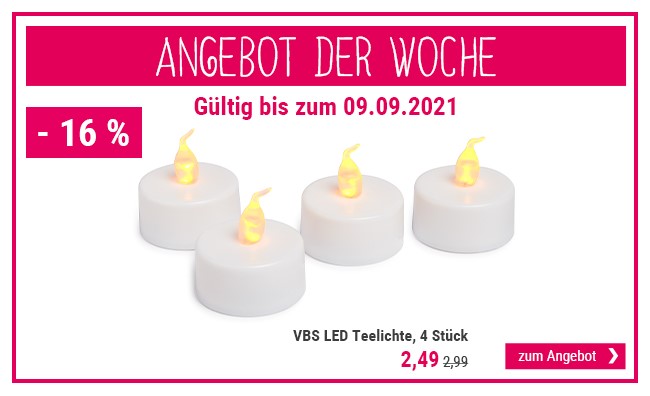Angebot der Woche: VBS LED Teelichte, 4 Stück