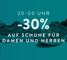 20-0 Uhr: -30% auf Schuhe für Damen & Herren