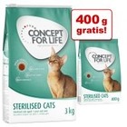 3 kg + 400 g gratis! 3,4 kg Concept for Life Katzentrockenfutter