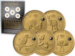 5 x 10 Francs Ruanda Gold Affordable Diamond Edition Australien 2022