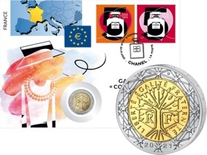 2 Euro Numisbrief Frankreich 50. Todestag von Coco Chanel 2021