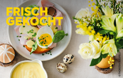 Trüffel-Eggs-Benedict auf Osterpinze