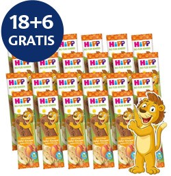 18+6 Gratis HiPP Löwe Müesli Riegel Hafer-Knusper Apfel-Pfirsich (24x20g)