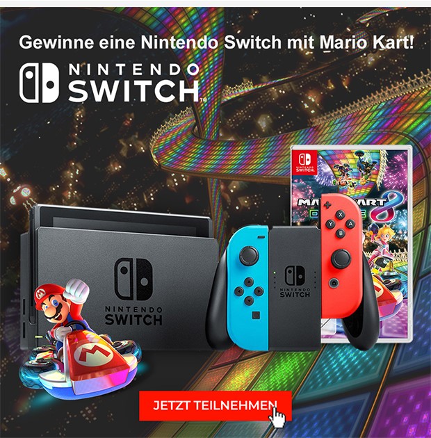 Nintendo Switch + Mario Kart 8 Gewinnspiel!