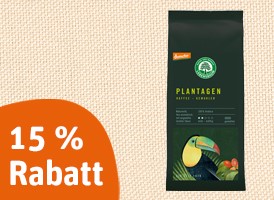 15 % Rabatt auf alle Lebensbaum Bio-Kaffees und -Tees (inkl. demeter)